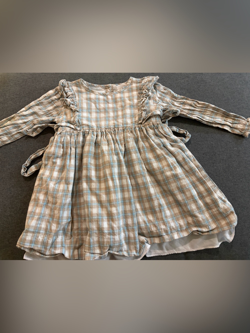 Cecil and Lou Plaid Ruffle Long-Sleeve Casual Dress